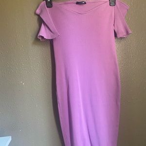 Pink off the shoulder dress